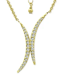 Giani Bernini Cubic Zirconia Double Curve 16" Statement Necklace, Created for Macy's