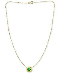 Giani Bernini Green Cubic Zirconia Framed 16" Pendant Necklace, Created for Macy's