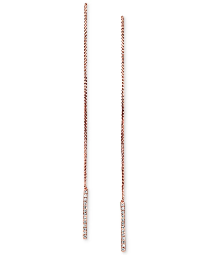 Giani Bernini Cubic Zirconia Threader Earrings in 18k Rose Gold-Plated Sterling Silver, Created for Macy's