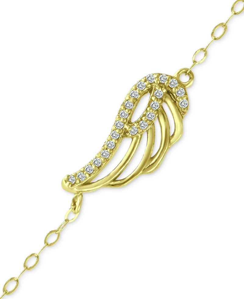 Giani Bernini Cubic Zirconia Wing Chain Ankle Bracelet, Created for Macy's