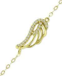 Giani Bernini Cubic Zirconia Wing Chain Ankle Bracelet, Created for Macy's