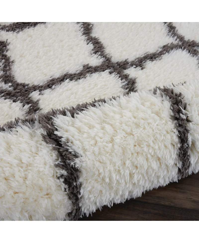 Nourison Home Luxe Shag LXS02 Ivory 8'2" x 10' Area Rug