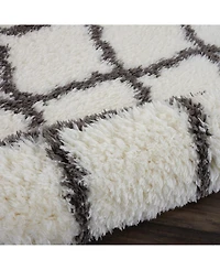 Nourison Home Luxe Shag LXS02 Ivory 8'2" x 10' Area Rug