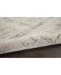 Nourison Home Rustic Textures RUS06 Ivory and Blue 3'11" x 5'11" Area Rug