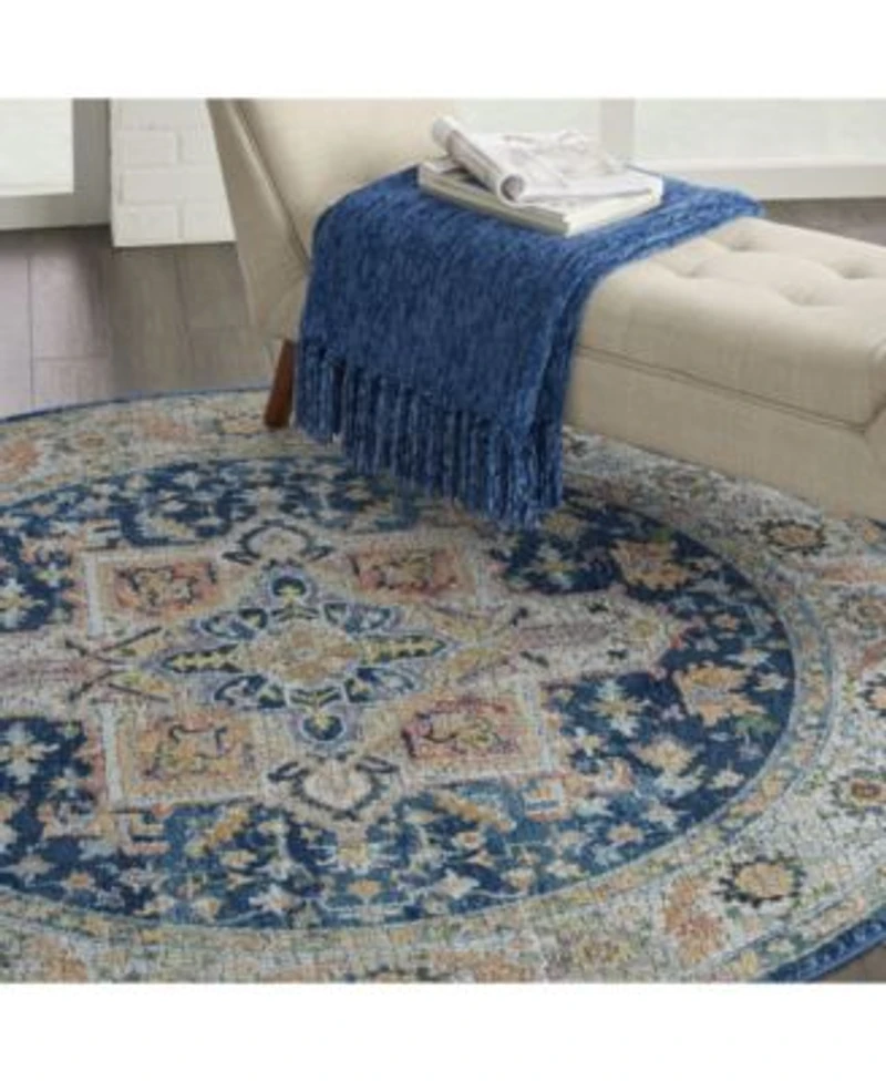 Nourison Home Ankara Global Anr11 Blue Multi Rug