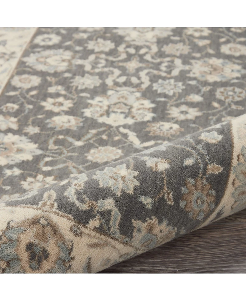 Nourison Home Living Treasures LI16 Gray and Ivory 3'6" x 5'6" Area Rug