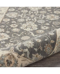 Nourison Home Living Treasures LI16 Gray and Ivory 3'6" x 5'6" Area Rug