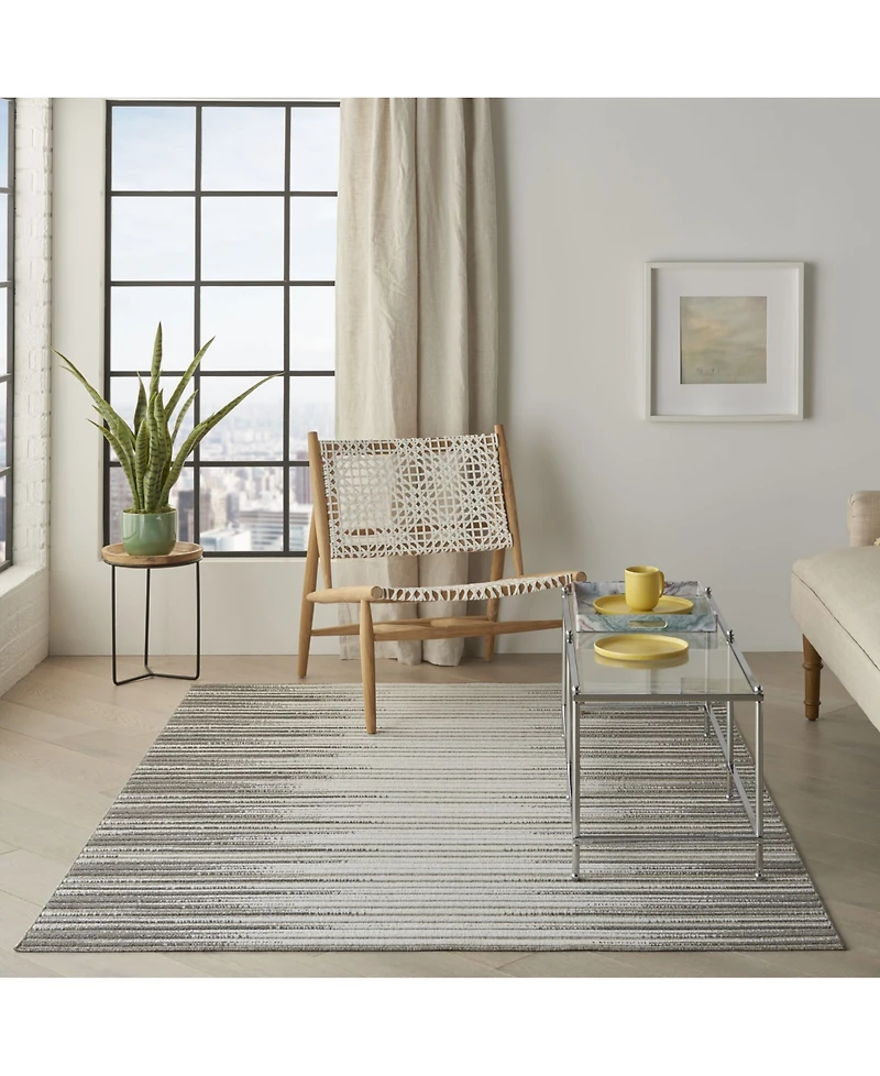 Nourison Home Key Largo KLG01 Silver 4' x 6' Outdoor Area Rug