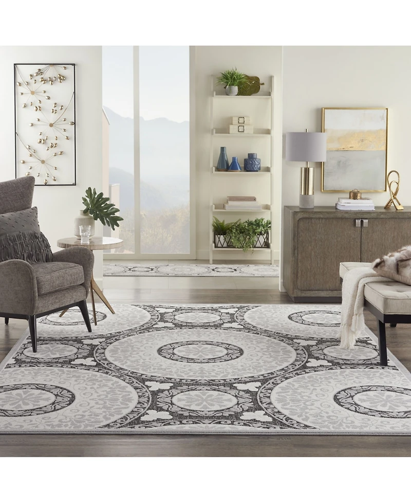 Nourison Home Key Largo KLG03 Gray 8'10" x 11'10" Outdoor Area Rug