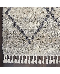 Nourison Home Oslo Shag OSL01 Silver 5'3" x 7'9" Area Rug