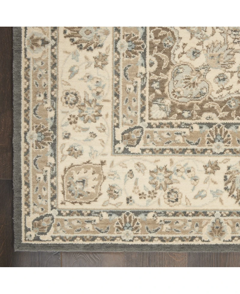 Nourison Home Living Treasures LI15 Gray and Ivory 7'6" x 9'6" Area Rug