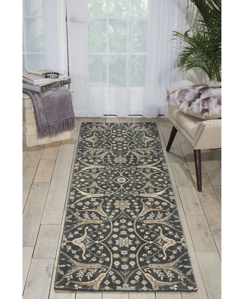 Nourison Home Luminance LUM08 Charcoal 2'3" x 8' Runner Rug