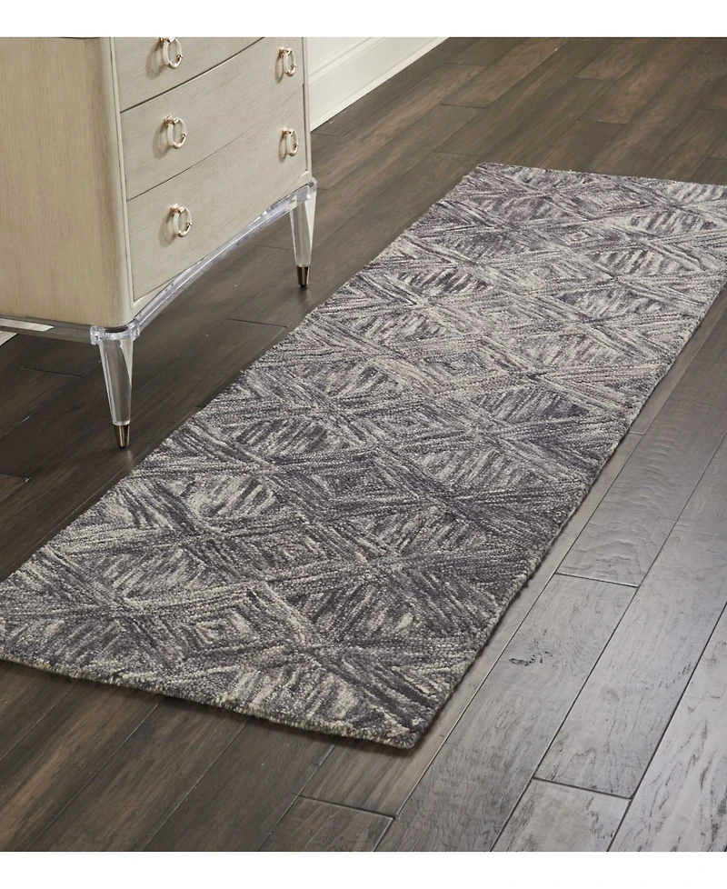 Nourison Home Interlock LNK01 Charcoal 2'3" x 7'6" Runner Rug