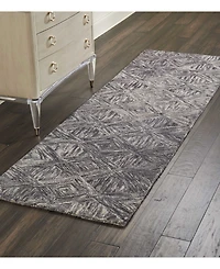 Nourison Home Interlock LNK01 Charcoal 2'3" x 7'6" Runner Rug