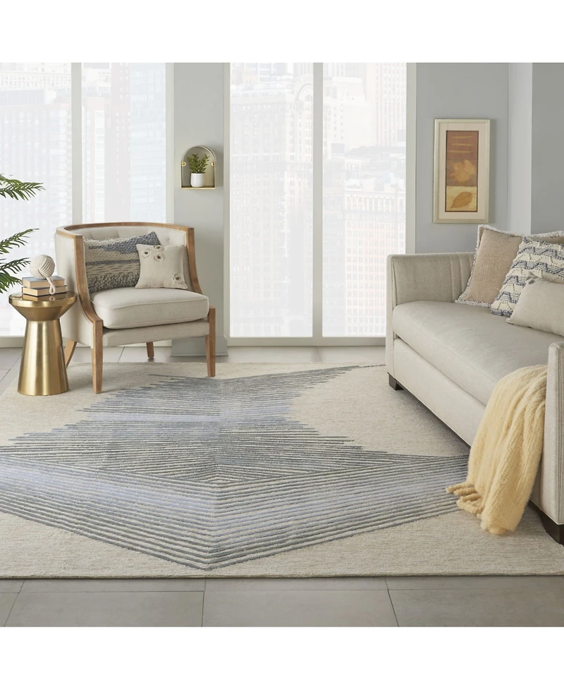 Nourison Home Symmetry SMM06 Ivory and Gray 8'6" x 11'6" Area Rug