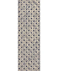 Nourison Home Deco Mod DEC02 Navy and Ivory 2'3" x 7'6" Runner Rug
