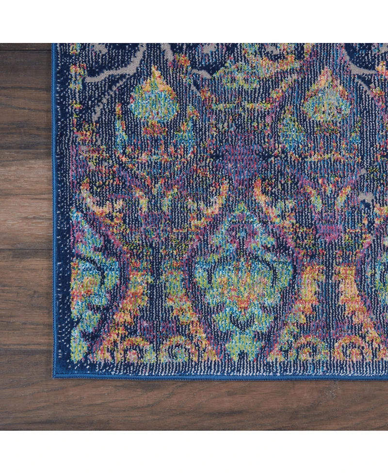 Nourison Home Ankara Global ANR08 Navy and Multi 2' x 6' Runner Rug