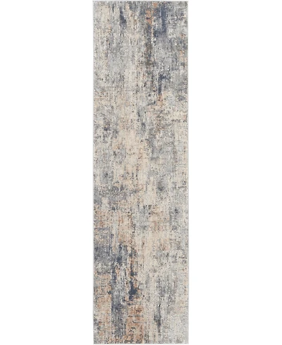 Nourison Home Rustic Textures RUS01 Gray and Beige 2'2" x 7'6" Runner Rug