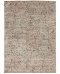 Nourison Home Lucent LCN07 Silver and Red 5'6" x 7'6" Area Rug