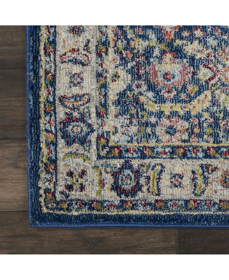 Nourison Home Ankara Global ANR13 Navy and Multi 2' x 6' Runner Rug