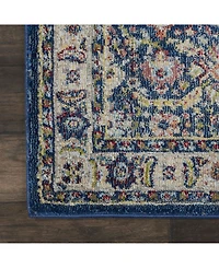 Nourison Home Ankara Global ANR13 Navy and Multi 2' x 6' Runner Rug