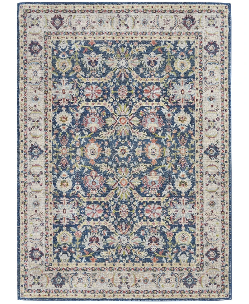 Nourison Home Ankara Global ANR13 Navy and Multi 5'3" x 7'6" Area Rug
