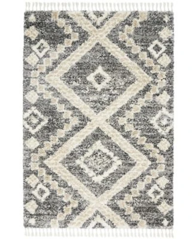 Nourison Home Oslo Shag Osl02 Gray Ivory Rug