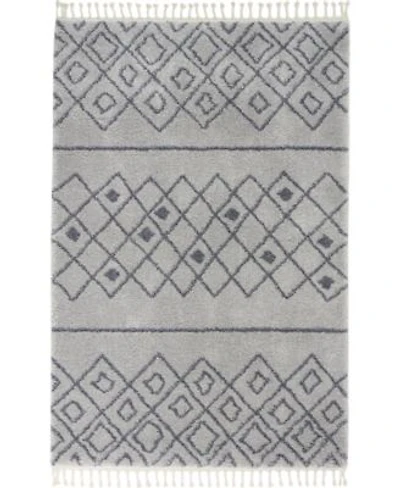 Nourison Home Serenity Shag Srs02 Gray Slate Rug