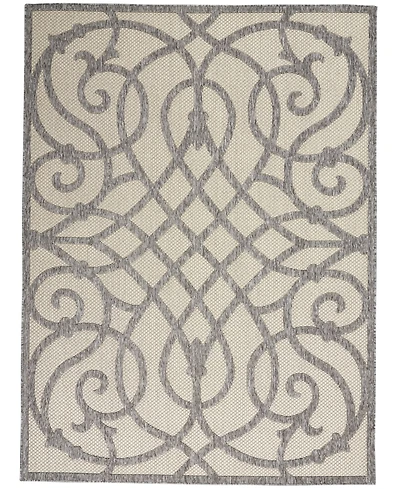 Nourison Home Cozumel CZM04 Cream and Gray 4' x 6' Outdoor Area Rug