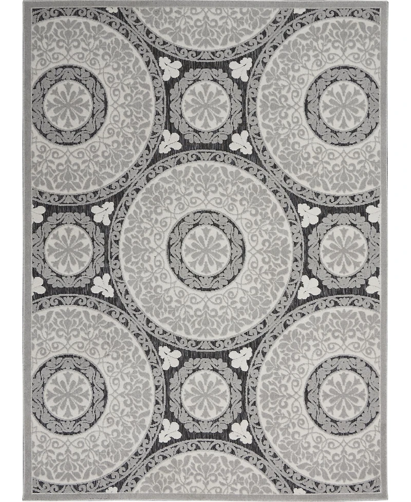 Nourison Home Key Largo KLG03 Gray 5'3" x 7'3" Outdoor Area Rug