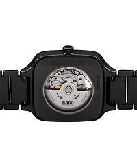 Rado Unisex Swiss Automatic True Square Open Heart Black Ceramic Bracelet Watch 38x38mm