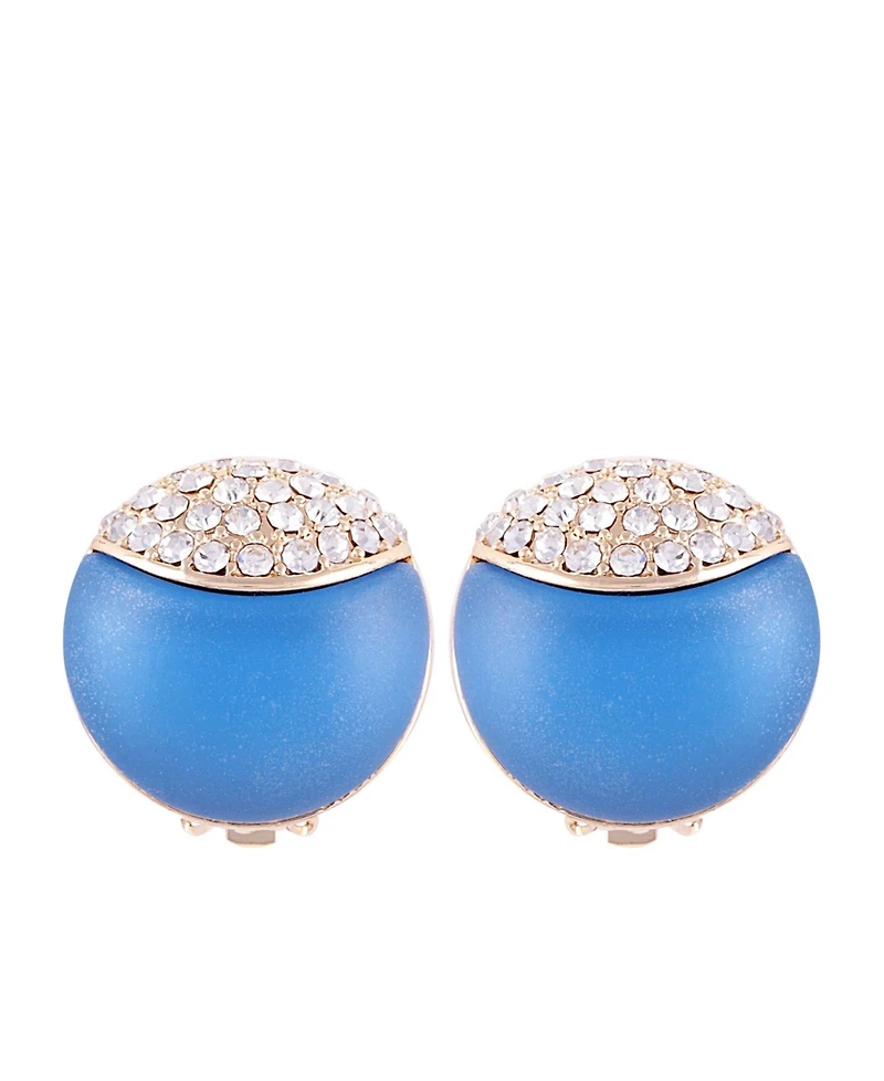 T Tahari Frosted Lucite Button Clip Earring