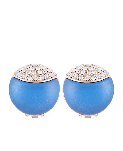 T Tahari Frosted Lucite Button Clip Earring