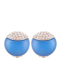 T Tahari Frosted Lucite Button Clip Earring