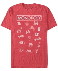 Monopoly Men's Pieces Icon Stack Short Sleeve T-Shirt