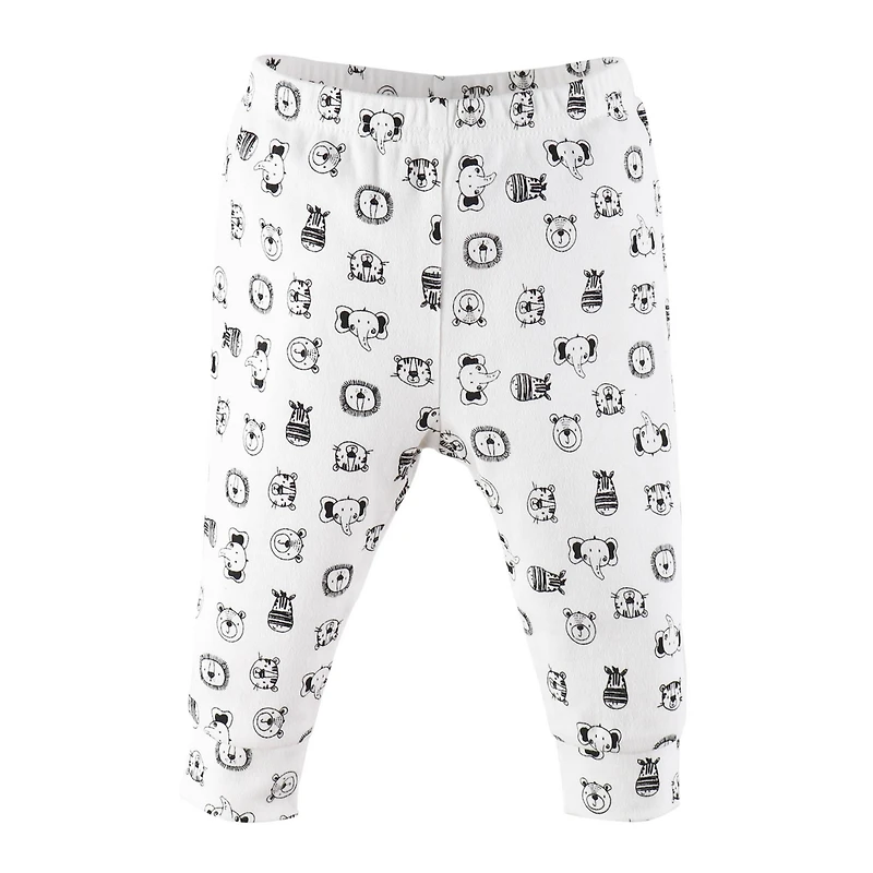 The Peanutshell Baby Boys Pants Set, 5 Pack, Grey Safari Animals