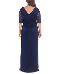 B&A by Betsy & Adam Plus V-Neck Gown