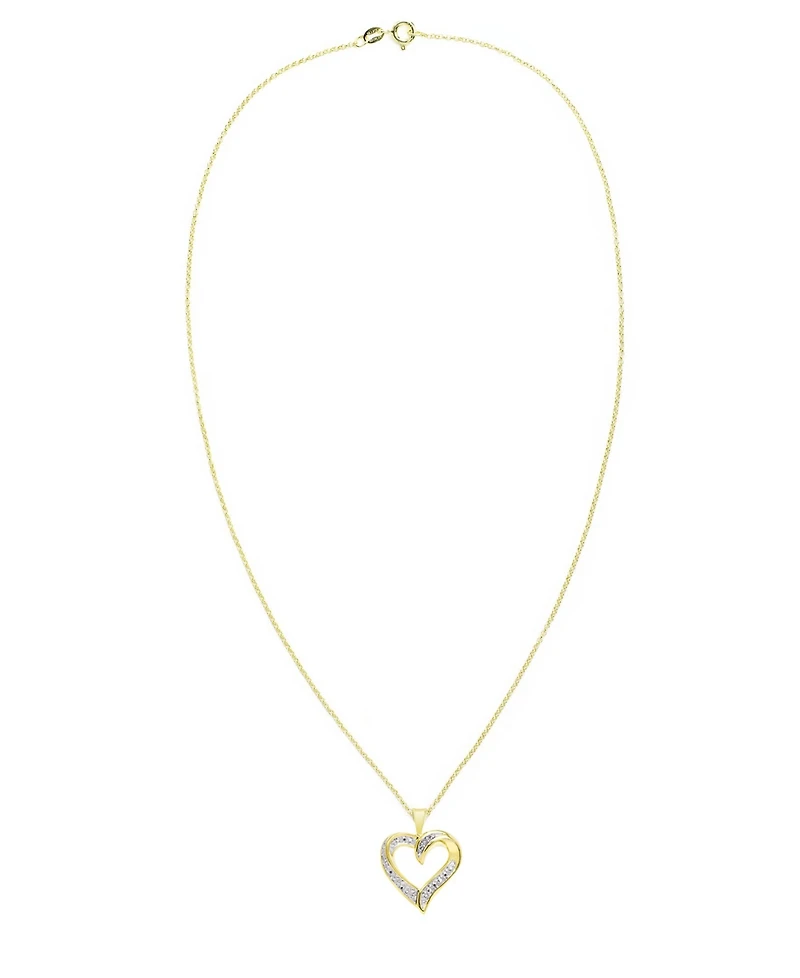 Macy's Diamond Accent Gold-plated Open Heart Pendant Necklace
