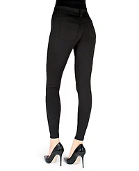 MeMoi Women's Pants-Style Ponte Basic Pocket Leggings
