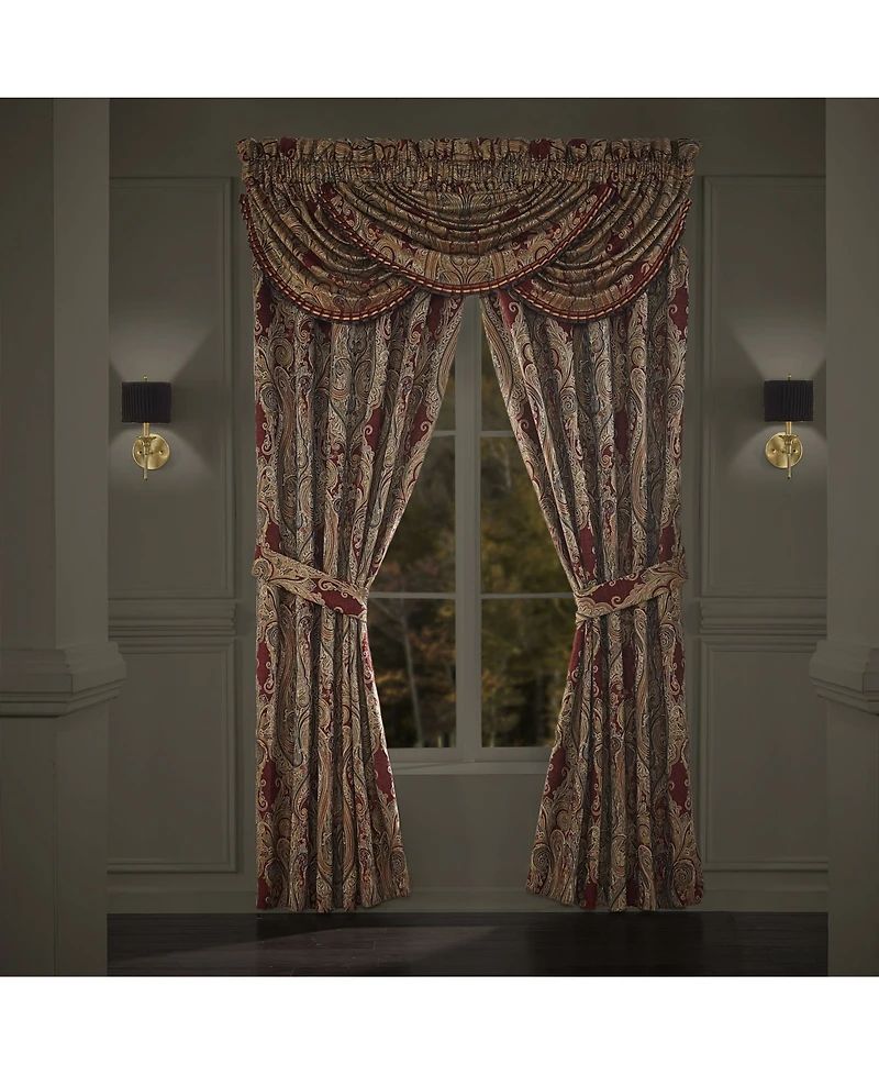J Queen New York Garnet Waterfall Window Valance, 33" x 49"