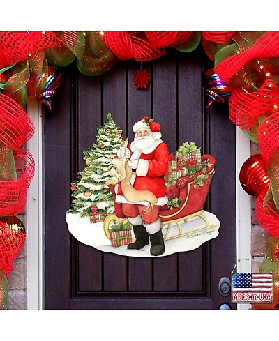Designocracy by Susan Winget Classic Christmas Wish List Santa Wall and Door Decor