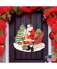 Designocracy by Susan Winget Classic Christmas Wish List Santa Wall and Door Decor