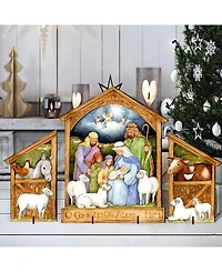 Designocracy by Susan Winget Holly Family Nativity Outdoor, Wall and Lawn Decor, Set of 3