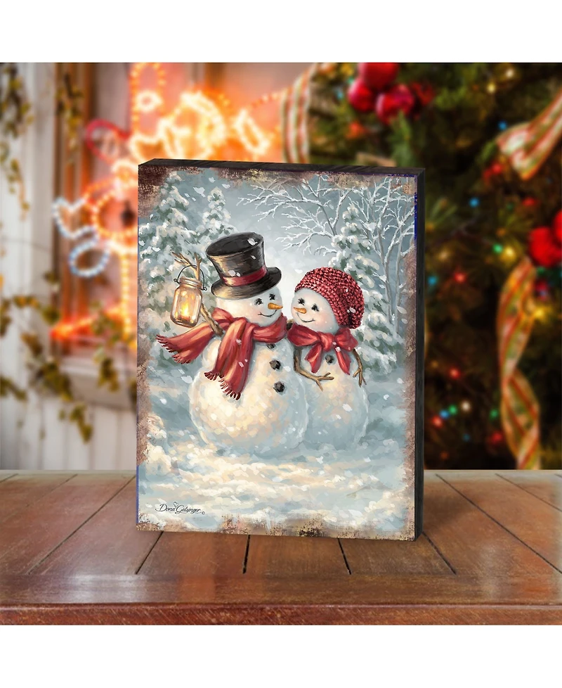 Designocracy by Dona Gelsinger Snow Much in Love Wooden Block