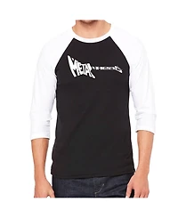 La Pop Art Metal Head Men's Raglan Word T-shirt
