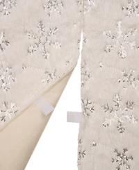 Glitzhome Plush Snowflake Christmas Tree Skirt