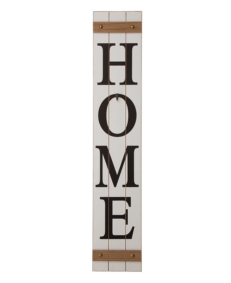 Glitzhome Wooden "Home" Floral Porch Sign, Set of 4
