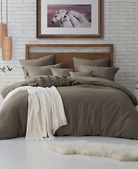 Cathay Home Inc. Microfiber Washed Crinkle Duvet Cover Set, Full/Queen