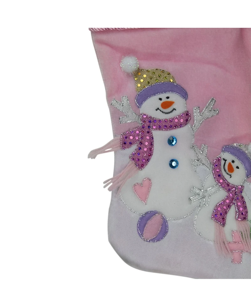 Northlight Light Baby's First Christmas Velveteen Snowmen Christmas Stocking