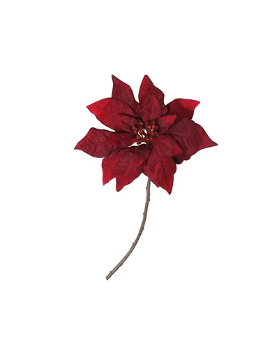 Northlight Velvet Textured Poinsettia Artificial Christmas Stem